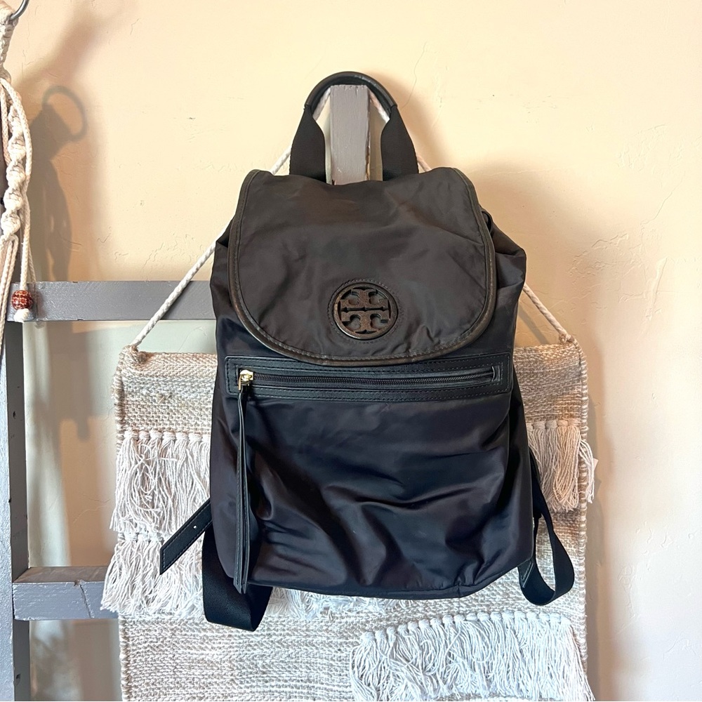 Tory Burch Flap Nylon Backpack